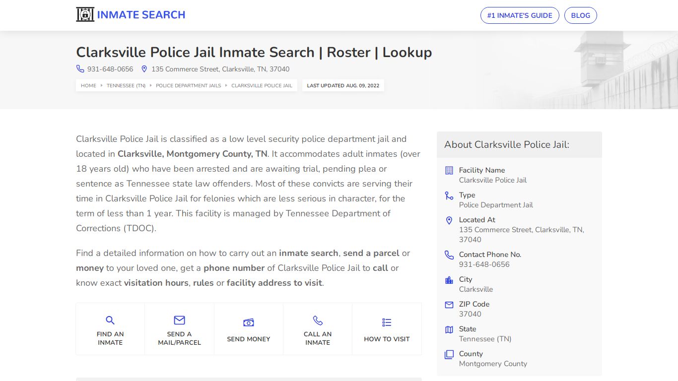 Clarksville Police Jail Inmate Search | Roster | Lookup