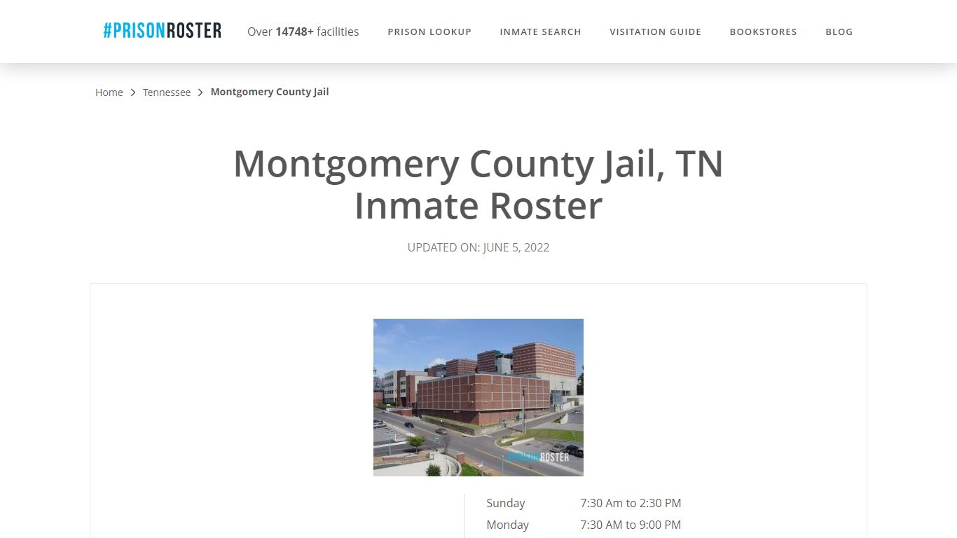 Montgomery County Jail, TN Inmate Roster
